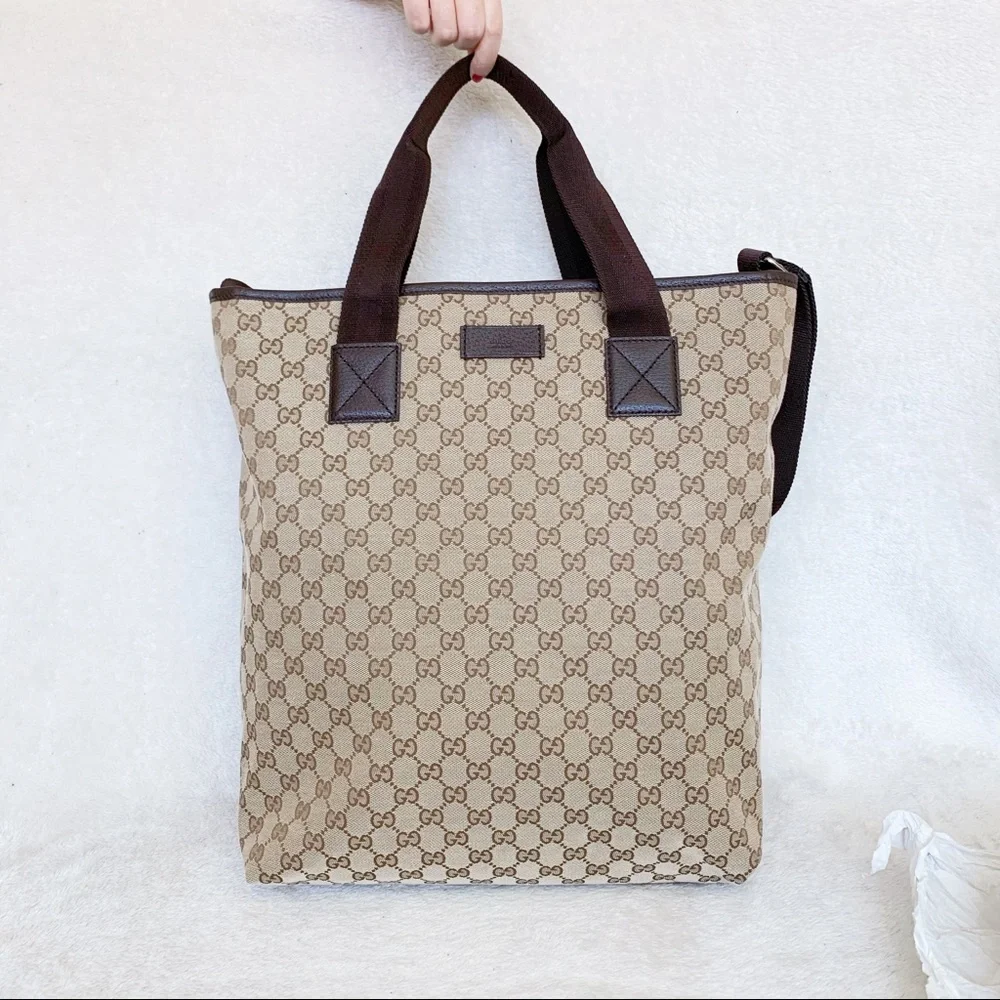 NWT Authentic Gucci Woven GG Large Tall Tote Bag​